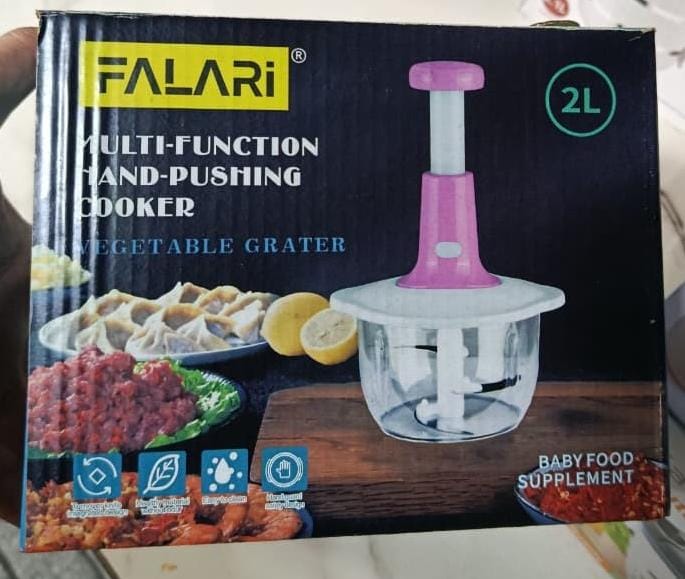 2L Hand-Push Food Chopper – Pyaz, Lehsan, Sabzi Sekonds Mein