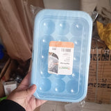 15-Grid Egg Storage Box – Fridge Organizer with Lid