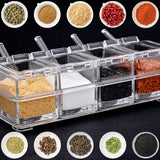 Crystal Seasoning Box – 4 Compartments with Spoons