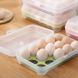 15-Grid Egg Storage Box – Fridge Organizer with Lid