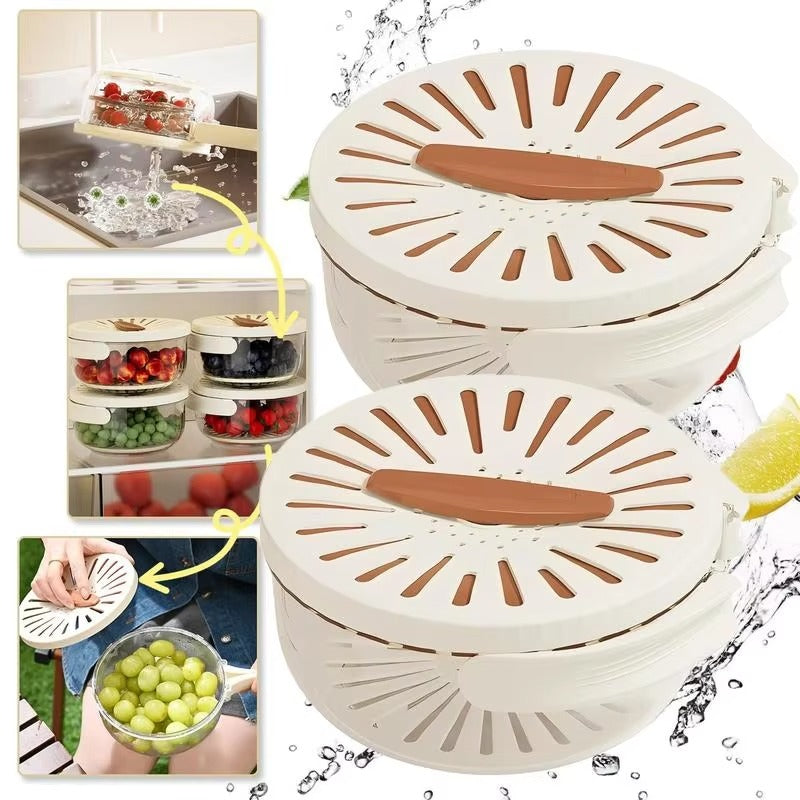 Foldable Fruit & Veg Drainage Basket – Wash, Drain & Store