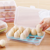 15-Grid Egg Storage Box – Fridge Organizer with Lid